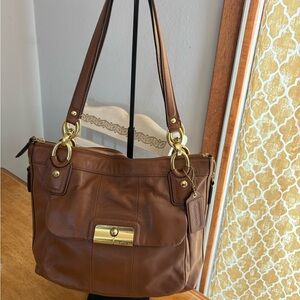 2011 Coach Kristin Brown Leather Shoulder Bag